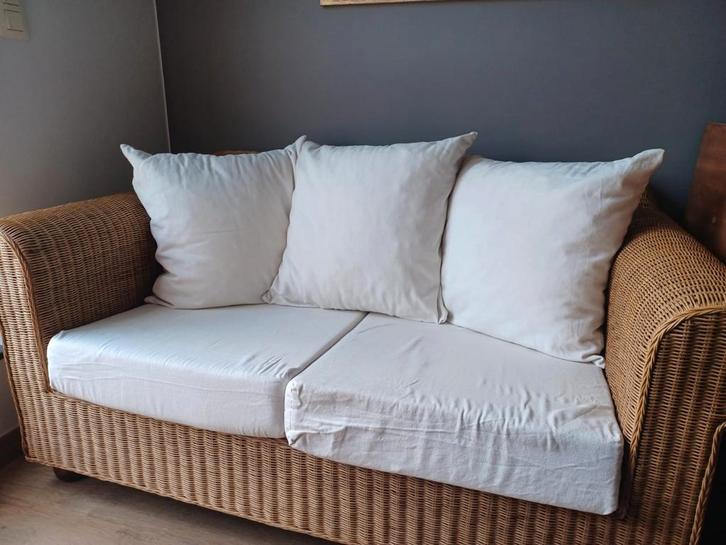 Rotan 2 zit als nieuw zeer mooie zetel voor binnen of buiten, Huis en Inrichting, Zetels | Zetels en Chaises Longues, Zo goed als nieuw