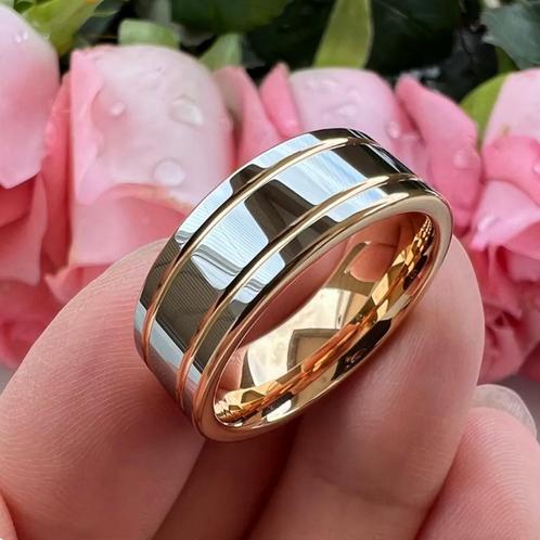 Trouwringen Wolfraam - Gwen - Zilver en Rosé goud, Handtassen en Accessoires, Ringen, Nieuw, Dame of Heer, Overige kleuren, Overige materialen