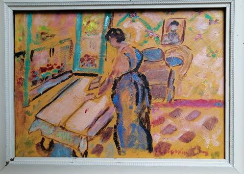 Rik Wouters " Vrouw in interieur "" olieverf op doek, Antiek en Kunst, Kunst | Schilderijen | Klassiek, Verzenden
