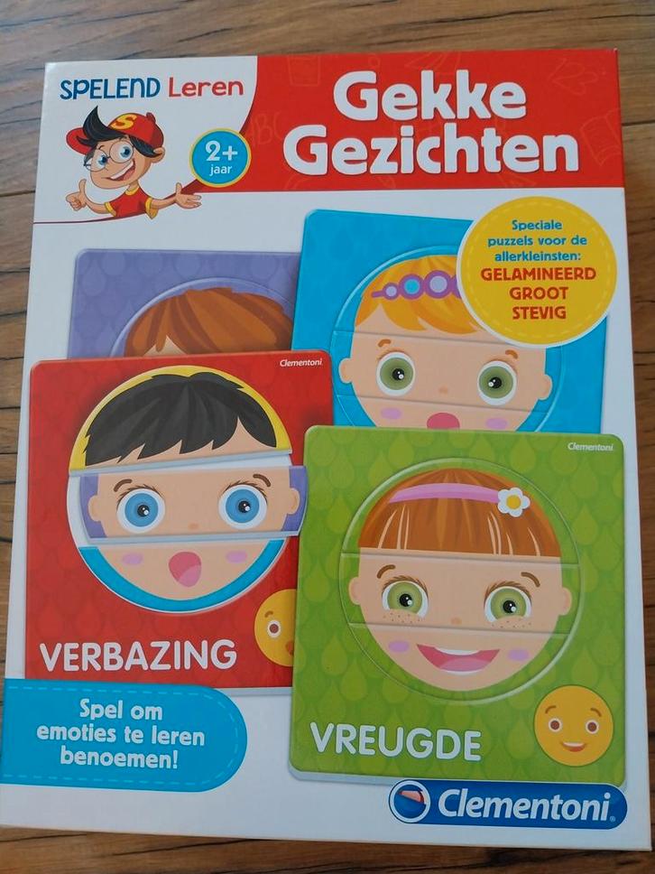 Gekke gezichten (spelend leren), Kinderen en Baby's, Speelgoed | Educatief en Creatief, Zo goed als nieuw, Puzzelen, Ophalen of Verzenden