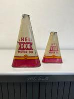 SHELL X-100 zeldzaam triangel blik, Verzamelen, Ophalen of Verzenden, Gebruikt, Verpakking