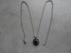 ketting met bruine siersteen, Ophalen of Verzenden, Gebruikt, Zilver, Zilver
