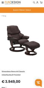 Stressless leder classic relaxfauteuil+hocker, Huis en Inrichting, Fauteuils, Ophalen, Leer