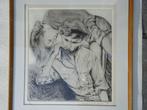 Sabine BULCKE Ostende 1985 pointe sèche Joueur d'harmonica, Antiquités & Art, Enlèvement ou Envoi