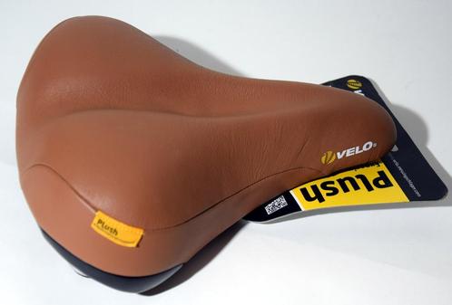 dameszadel fiets "velo plush" bruin en wittkop foam zadel, Fietsen en Brommers, Fietsonderdelen, Nieuw, Algemeen, Zadel, Ophalen of Verzenden