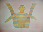 1975 Originele zeefdruk affiche Jean Michel Folon VTG poster, Ophalen of Verzenden