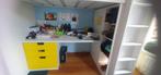 Lit mezzanine blanc/jaune avec bureau Ikea Smastad, Ophalen, Gebruikt, Hoogslaper