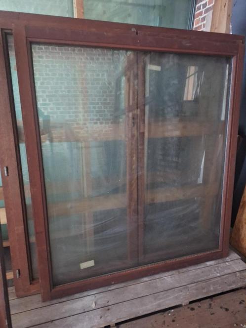 vast raam in merantie nieuw, Doe-het-zelf en Bouw, Glas en Ramen, Nieuw, Gevelraam of Ruit, Dubbelglas, Ophalen