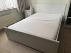 Lit Ikea et sommier, Huis en Inrichting, Ophalen, Wit, Tweepersoons, 140 cm