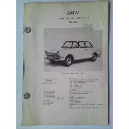 BMW 700 Sport LS Vraagbaak losbladig 1959-1962 #1 Nederlands, Livres, Autos | Livres, Utilisé, BMW, Enlèvement ou Envoi