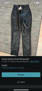 Zwarte lederen dames broek, Kleding | Dames, Broeken en Pantalons, Ophalen, Nieuw, Maat 36 (S), Zwart