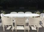 Set Witte Tuintafel en 10 Stoelen Allibert. Set: 140€, Tuin en Terras, Ophalen, Gebruikt, Rechthoekig, Kunststof