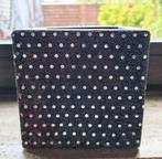 bloempot zwart met zilverkleurige stippen - H 13,5 cm, Ophalen