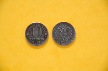 Reich : 10 Pf IRON 1917 D & F beschikbaar voor biedingen