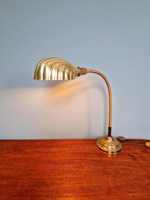 Grote Art Deco lamp in messing, schelpvorm, 1930, Antiek en Kunst, Antiek | Verlichting, Ophalen of Verzenden