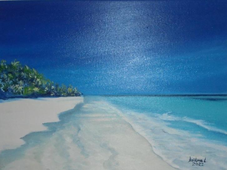 klein olieschilderij Zanzibar (30x40 cm), Antiek en Kunst, Kunst | Schilderijen | Klassiek, Ophalen of Verzenden
