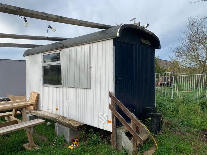 Pipowagen/werfkeet, Doe-het-zelf en Bouw, Bouwketen en Schaftketen, Gebruikt, Ophalen