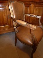 Superbe fauteuil cabriolet Louis XV cuir, en super état,10kg, Antiquités & Art, Enlèvement ou Envoi