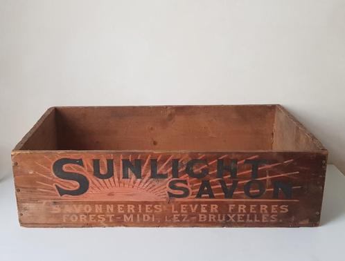 SUNLIGHT Zeep - Vintage decoratieve houten kist / doos, Verzamelen, Retro, Huis en Inrichting, Ophalen of Verzenden