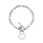 Love Lock stalen armband dames, Handtassen en Accessoires, Armbanden, Ophalen of Verzenden, Nieuw, Zilver, Staal