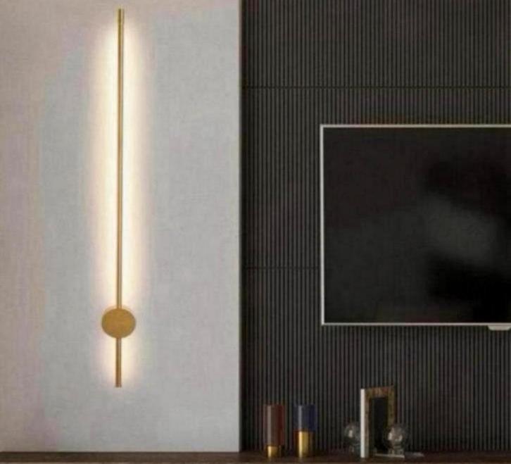 Lijn Led Wandlamp Goud stang Staaf 60cm muurlamp luxe modern, Huis en Inrichting, Lampen | Wandlampen, Nieuw, Glas, Kunststof