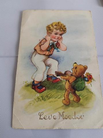 Retro verjaardagskaart "Leve moeder" uit 1940 beschikbaar voor biedingen