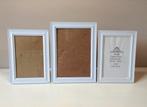 Set van 3 vintage fotolijsten in glanzend wit kader, Ophalen of Verzenden, Zo goed als nieuw