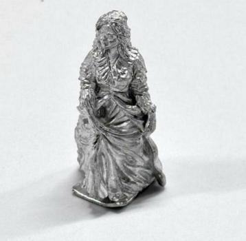 Victoriaanse dame vrouw figuur van Tin - 6cm vintage antiek beschikbaar voor biedingen