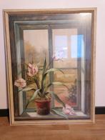 Magnifique cadre bouquet de tulipes dans un état impeccable, Huis en Inrichting, Nieuw, 50 tot 75 cm, Hout, Ophalen