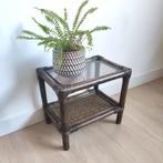 Vintage rotan nachtkastje/bijzettafeltje, Huis en Inrichting, Tafels | Sidetables, Ophalen, Gebruikt
