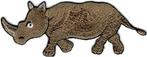 Neushoorn stoffen opstrijk patch embleem, Verzenden, Nieuw