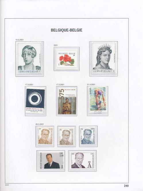 Jaar 2001, minder dan postprijs, op gratis DAVO Luxe, Postzegels en Munten, Postzegels | Europa | België, Postfris, Postfris, Ophalen of Verzenden