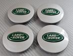 Zilver Land Rover Naafdoppen met groen logo 62mm set van 4, Verzenden, Nieuw