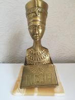 Vintage Grand Buste de Néfertiti en Bronze, Antiquités & Art, Bronze, Enlèvement ou Envoi