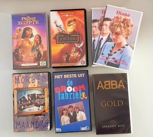 video vhs prinses Diana, ABBA Gold, Lion King, Prins Egypte, Cd's en Dvd's, VHS | Film, Ophalen of Verzenden