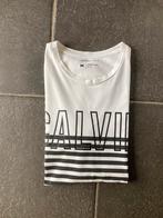 Calvin Klein Wit T-shirt met zwarte lijnen M, Calvin Klein, Maat 48/50 (M), Wit, Ophalen of Verzenden