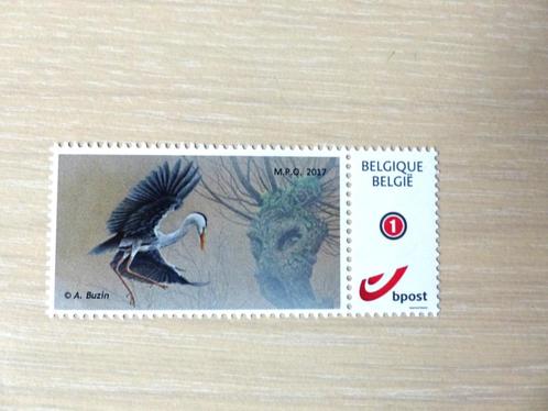 Mystamp / Duostamp Buzin - Oiseaux : Héron cendré (2017), Timbres & Monnaies, Timbres | Europe | Belgique, Enlèvement ou Envoi