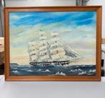 H W Hackett 1971 olieverf kunst Golden Fleece Merchant Ship, Antiek en Kunst, Kunst | Schilderijen | Klassiek, Ophalen of Verzenden
