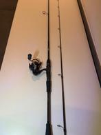 Daiwa zeebaarshengel met shimano molen, Watersport en Boten, Ophalen of Verzenden, Zo goed als nieuw, Complete set