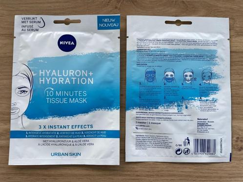 2 x Nivea Urban Skin Hyaluron + Hydration 10 Minutes Tissue, Handtassen en Accessoires, Uiterlijk | Gezichtsverzorging, Nieuw