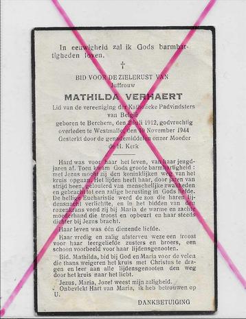 Verhaert Mathilda - 1912/1944 Berchem/Westmalle Lot Nr. 963