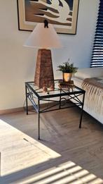 Table en fer forgé avec plateau en verre, Ophalen, Zo goed als nieuw, Glas