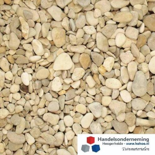 Castle grind beige licht bruin afgeronde zachte siergrind, Tuin en Terras, Grind, Keien en Split, Nieuw, Grind, Beige, Verzenden