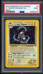 Lt. Surge's Magneton Holo PSA 9 - 8/132 - Gym Heroes 2000, Foil, Losse kaart, Zo goed als nieuw, Verzenden