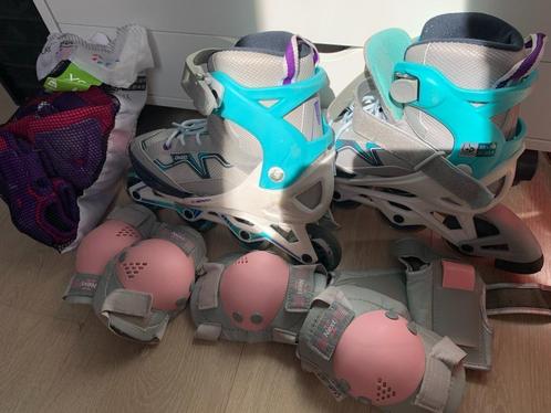 Oxelo Roller Skates Fit 3 JR 35/38 Turquoise - zgan, Sport en Fitness, Skeelers, Zo goed als nieuw, Inline skates 4 wielen, Kinderen