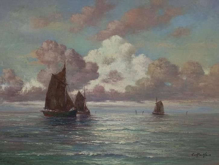 COR VAN REKEN schilderij marine, Antiek en Kunst, Kunst | Schilderijen | Klassiek, Ophalen