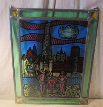 Mooi Glas in lood - Antverpia - 47x37 beschikbaar voor biedingen