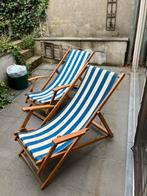 vintage ligstoelen voor strand/tuin, Tuin en Terras, Ophalen, Gebruikt, Hout