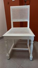 Chaise ancienne cannée, Maison & Meubles, Chaises, Osier ou Rotin, Comme neuf, Enlèvement, Blanc