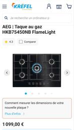 Taque au gaz vitrocéramique Aeg 75cm NEUF EMBALLÉ, Enlèvement, Neuf